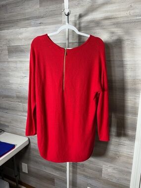 Michael Kors Red Long Sleeve Knit Sweater with Back Zip 1869